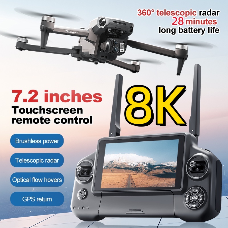 Drone Gimbal 3 Axis - Drone RC Quadricoptère 8K avec Nacelle