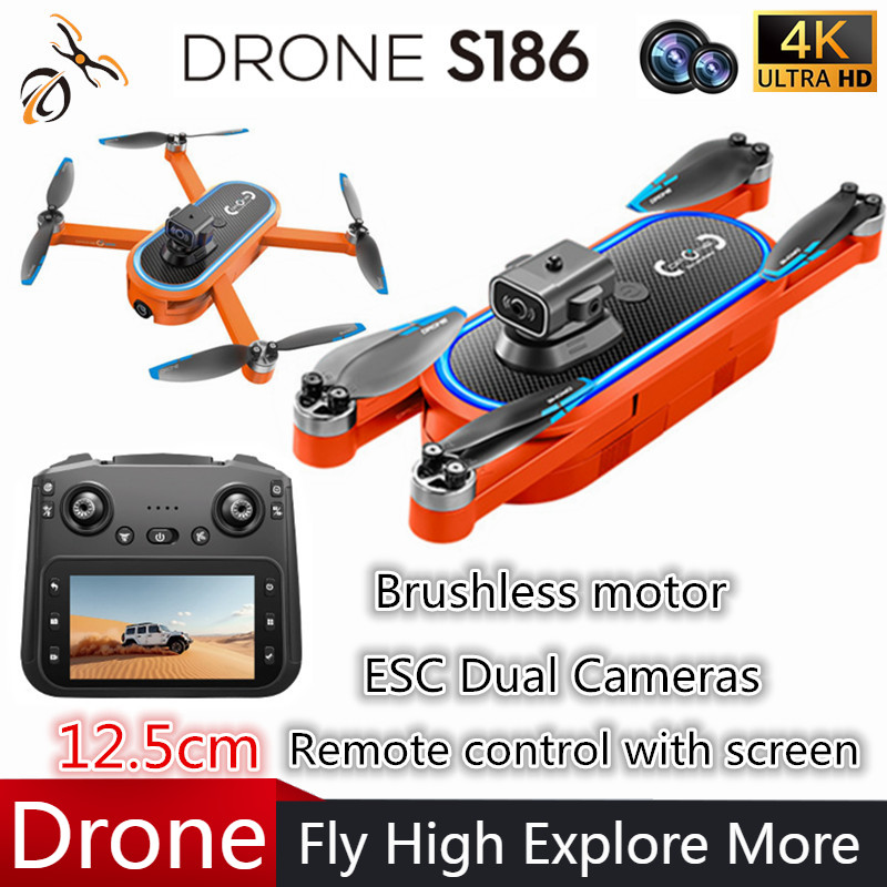 Drone Gimbal 2 Axis - 2025 S186 Drone professionnel 4K HD