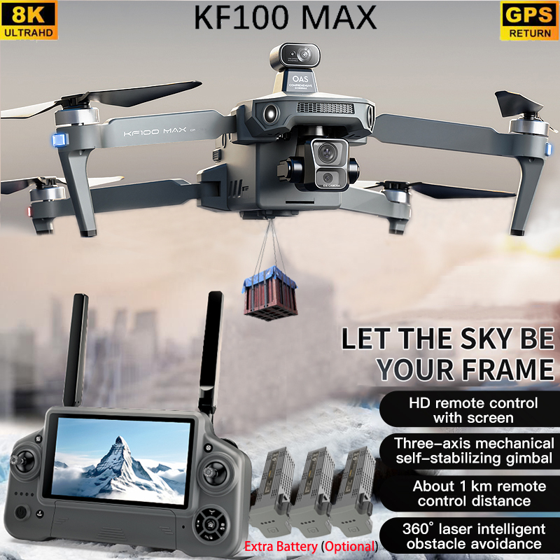 Drone Gimbal 3 Axis - KF100 MAX GPS Drone 4K caméra