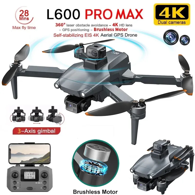 Drone Gimbal 3 Axis - Drone GPS professionnel L600 PRO MAX